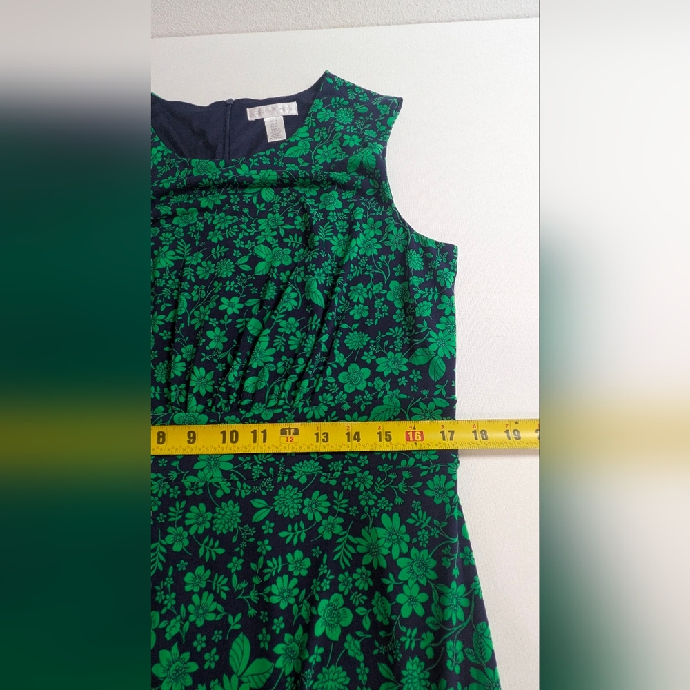 London Times Women's Floral Printed Sleeveless Midi Dress Green Blue Sz 14 EUC - Picture 15 of 15